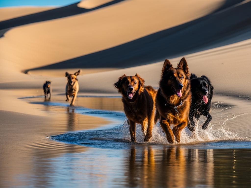 exploring Medano Creek with pets